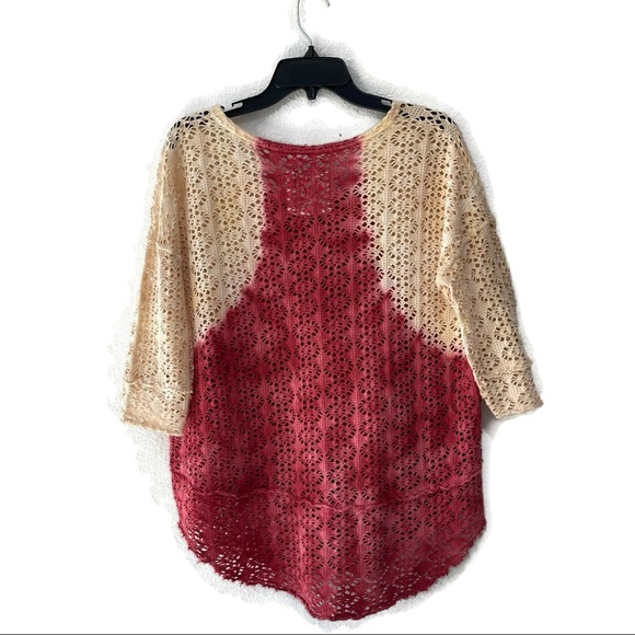 FREE PEOPLE We The Free Crochet Love Raglan Pink - Picture 4 of 5